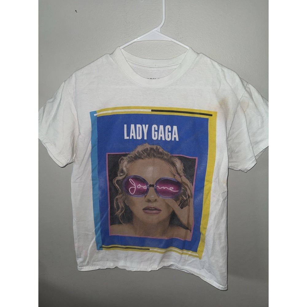 Lady Gaga 2017 Joanne Tour Shirt White Medium Two Sided Tour‎ Dates